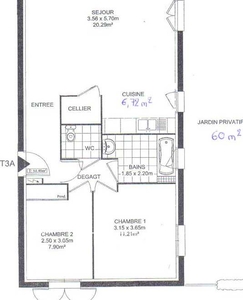 Location appartement 65 m²