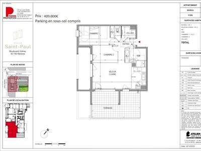 Vente appartement 3 pièces 69.77 m²