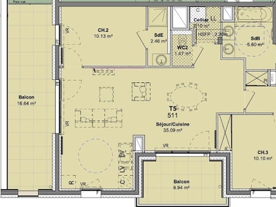 Vente appartement 5 pièces 107 m²