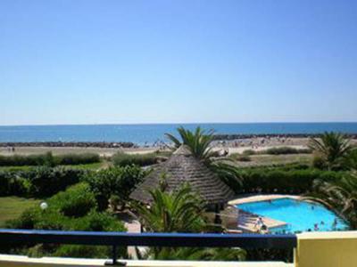 Cap d'Agde à louer appartement 2 pièces pour 4 personnes, terrasse, piscine, vue sur mer, parking