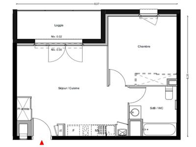Vente appartement 2 pièces 41.56 m²