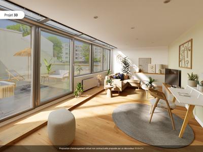 92 Rueil-Malmaison Centre, appartement de 78 m² + 41 m² terrasse au calme sur cour (T4 - 2 ch - Diag D)