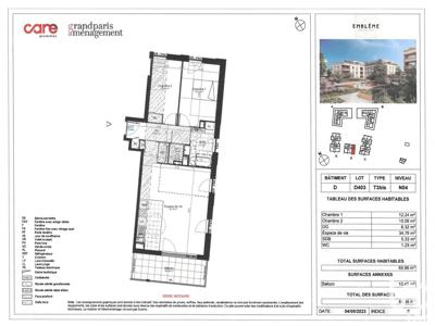 Appartement 3 pièces de 70 m² à Saint-Cyr-l'École (78210)