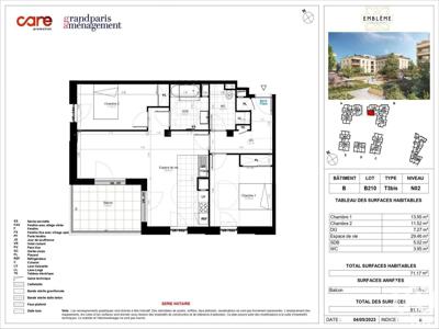 Appartement 3 pièces de 71 m² à Saint-Cyr-l'École (78210)