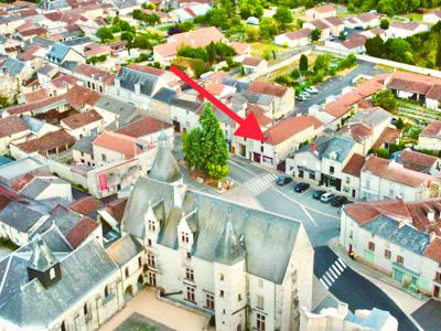 Face au château de Monts sur Guesnes, sud Chinon, pour investisseur, local commercial loué et rénovation.
