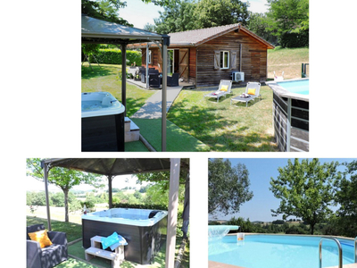 Gîte Chalet - Spa Jacuzzi privatif - PISCINE privée en été - Clim - Gers - Sud Ouest - Occitanie