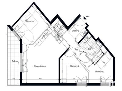 Vente appartement 4 pièces 73 m²