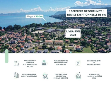 Appartement de luxe de 108 m2 en vente Évian-les-Bains, France