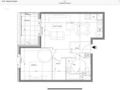 Appartement 2 pièces de 45 m² à Annecy (74000)