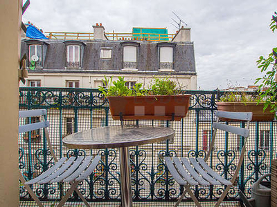 Appartement 1 chambre meublé avec terrasse, cheminée et conciergeLa Chapelle (Paris 18°)