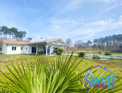Au calme face à la nature proche lac, villa T6 160m² garage piscine carport sur 3500m² de jardin clos sans vis à vis