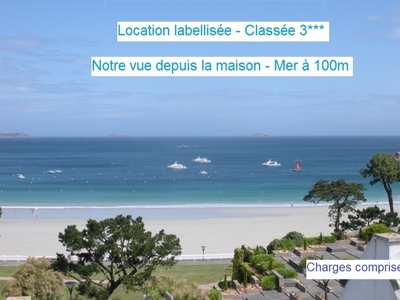 Maison Ti Bihan Perros -Guirec, Classée 3* - plage 100m - Panorama mer - Petit jardin. WIFI