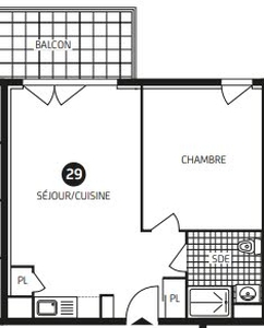 Vente appartement 2 pièces 42.62 m²