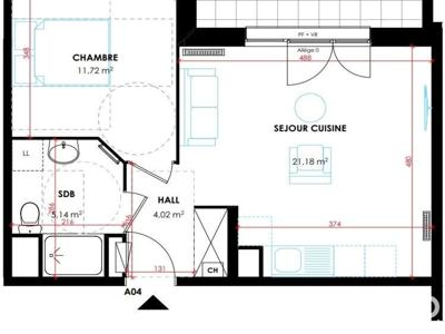 Appartement 2 pièces de 42 m² à Tourcoing (59200)