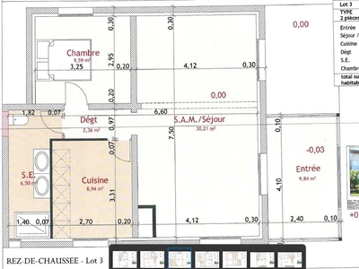 Vente appartement 3 pièces 67.44 m²