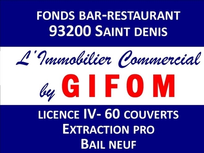 Fonds Bar Restaurant prox. Front Populaire 93210 PLAINE SAINT DENIS.