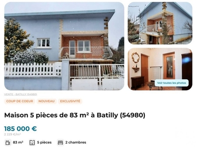 Maison 5 pièces à Batilly