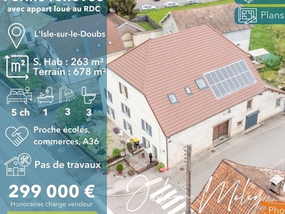 Vente maison 10 pièces 263 m² L'Isle-sur-le-Doubs (25250)