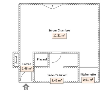 Vente appartement 1 pièce 17 m²