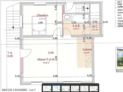 Vente appartement 2 pièces 47.74 m²
