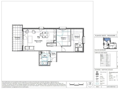 Vente appartement 3 pièces 71 m²