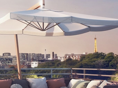T5 - Terrasse - vue Tour Eiffel - Programme immobilier neuf Issy-les-Moulineaux - FORTIS IMMO TRANSACTION