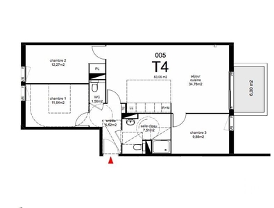 Vente appartement 4 pièces 83 m²