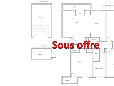 Appartement 4 pièces de 70 m² à Villefranche-sur-Saône (69400)