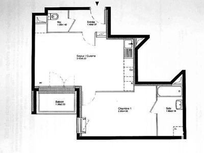 Appartement 2 pièces de 46 m² à Bonneuil-sur-Marne (94380)