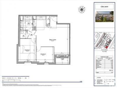 Appartement 3 pièces de 67 m² à Saint-Brieuc (22000)
