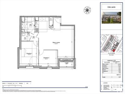 Appartement 3 pièces de 67 m² à Saint-Brieuc (22000)