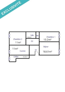 Vente appartement 3 pièces 72 m²