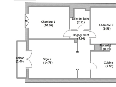 Appartement 3 pièces de 52 m² à Bourg-lès-Valence (26500)