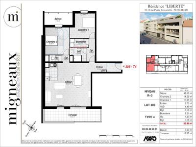 Vente appartement 4 pièces 99.81 m²