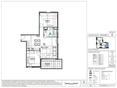 Appartement 3 pièces de 61 m² à Antibes (06160)