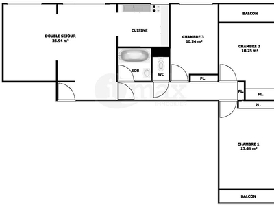 Vente appartement 5 pièces 80 m²