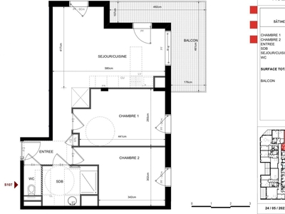 Appartement 3 pièces de 57 m² à Lyon (69006)