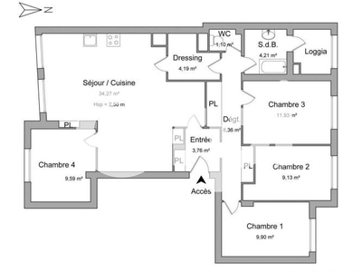 Vente appartement 4 pièces 96 m²