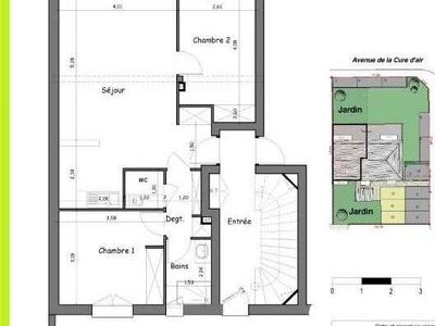 Appartement 3 pièces 61,15 m² labellisé BBC avec grand jardin privatif