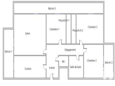 Vente appartement 4 pièces 74 m²