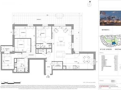 Appartement 5 pièces de 117 m² à Serris (77700)