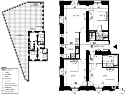 Appartement 4 pièces de 96 m² à Cahors (46000)