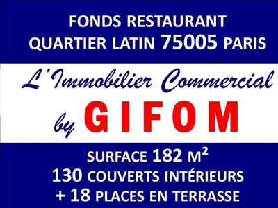 GIFOM - Vente fonds Restaurant avec terrasse 75005 Paris - Quartier Latin