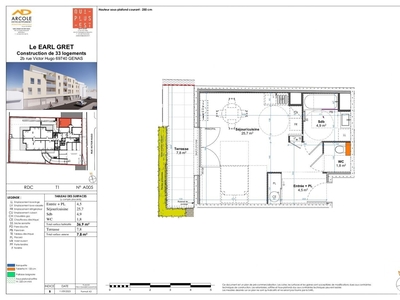 Appartement 1 pièce de 36 m² à Genas (69740)