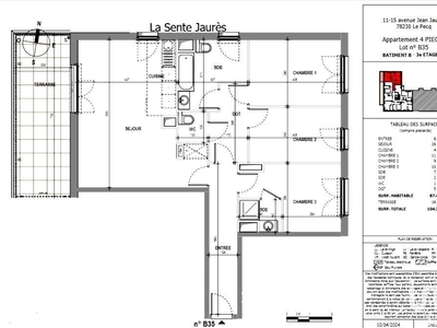 Appartement 4 pièces de 87 m² à Le Pecq (78230)