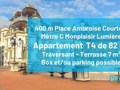 400 m Monplaisir - T4 de 84 m² avec terrasse 7 m² - Box et/ou parking possible