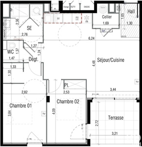 Appartement 3 pièces de 65 m² à Béziers (34500)