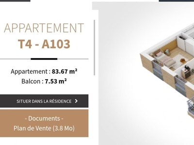 Appartement 4 pièces de 84 m² à Le Chesnay (78150)