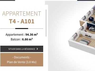 Appartement 4 pièces de 94 m² à Le Chesnay (78150)