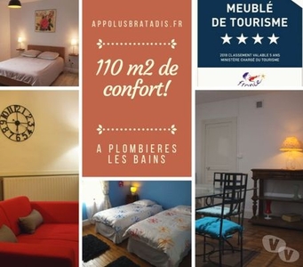 Vosges Grand appt 4 * de 110 m2, vacances et cures